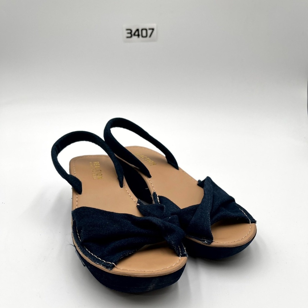 Kenneth Cole Reaction Fine Twist Women's Slingback 5M Black Wedge Slip On Sandal